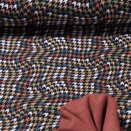 Softshell Welliger Hahnentritt Braun