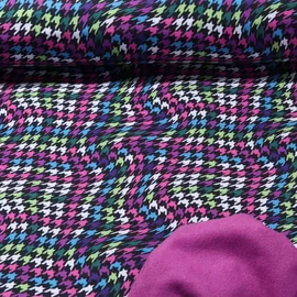 Softshell Welliger Hahnentritt Fuchsia