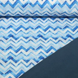 Softshell ZickZack Weiß Blau