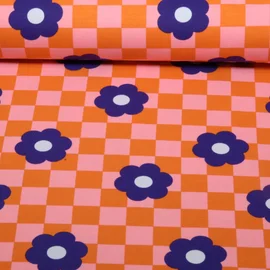 Softsweat Karos und Blumen Orange