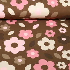 Sommersweat B-Trendy Blumen Braun
