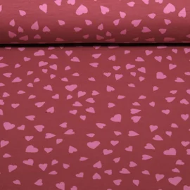 Sommersweat French Terry Herzen Bordeaux