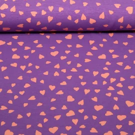 Sommersweat French Terry Herzen Lila