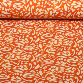 Sommersweat French Terry Kleine Pinselstriche Orange
