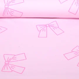 Sommersweat French Terry Schleifen Glitzer Rosa