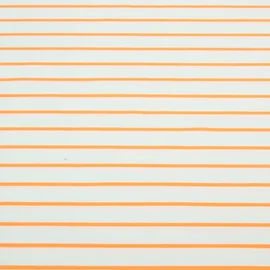 Sommersweat - French Terry Streifen Weiß Neon Orange