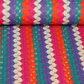 Spitzenstoff Crochet Rot Multicolor