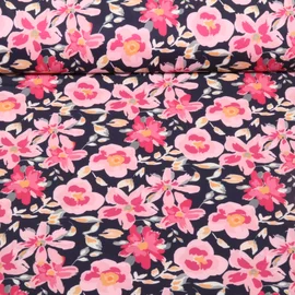 Performance Jersey "Blüten" Nachtblau