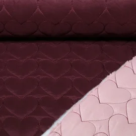 Steppstoff B-Trendy Wasserdicht Herzen Bordeaux