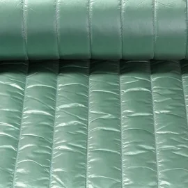 Steppstoff Glänzend Streifen Uni Lindgrün