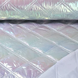 Steppstoff Metallic Regenbogen Silber