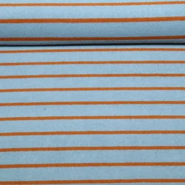 Stretch Frottee Streifen Blau Braun