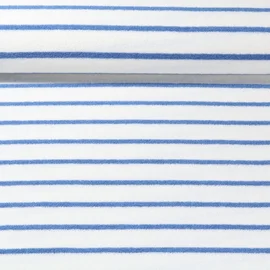 Stretch Frottee Streifen Ecru Hellblau