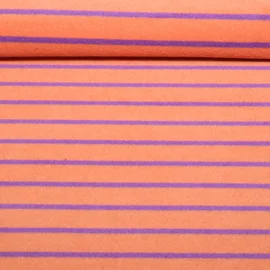 Stretch Frottee Streifen Orange Lila 