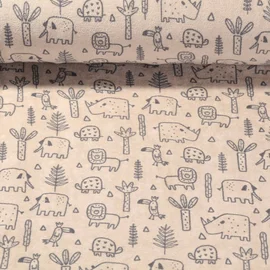 Stretch Frottee Tiere Sand