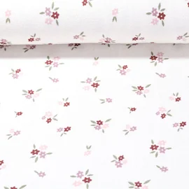 Stretch Frottee Blümchen Ecru