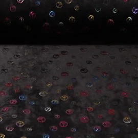 Stretchsamt Peace Schwarz