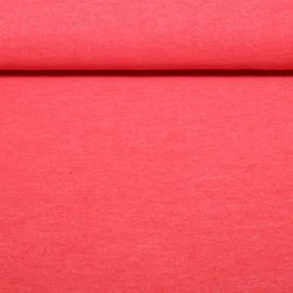 Strickjersey Uni Melange Melonenrot