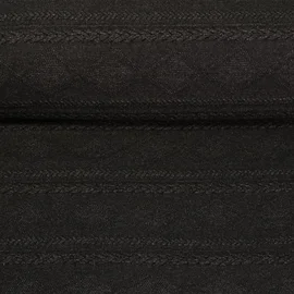 Strickjersey Zöpfe und Rauten Graphit 