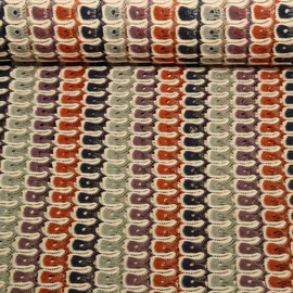 Strickstoff Häkelspitze Crochet Beige Navy