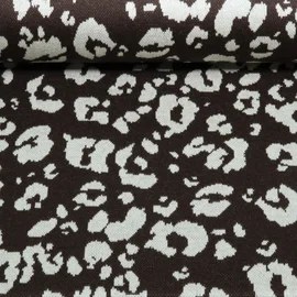 Stricksweat Jacquard Leopard Dunkelbraun