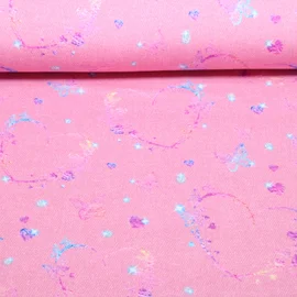 Sweat Glitzerpüppi Digitaldruck Herzen Rosa Angeraut