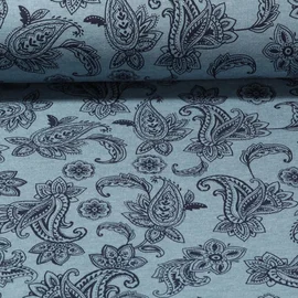 Sweat Paisley Blumen Petrolblau Angeraut 
