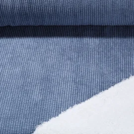 Teddy-Cord Doubleface Jeansblau