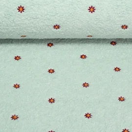Teddyfleece Blumen Mint