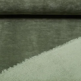 Teddyfleece Doubleface Veloursstrick Armygrün