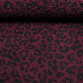 Teddyfleece Jacquard Leo Weinrot Schwarz