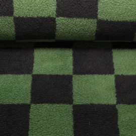 Teddyfleece Karo Grün Anthrazit