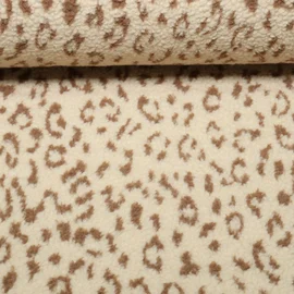 Teddyfleece Kleines Leomuster Beige Braun