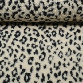 Teddyfleece Kleines Leomuster Beige Schwarz