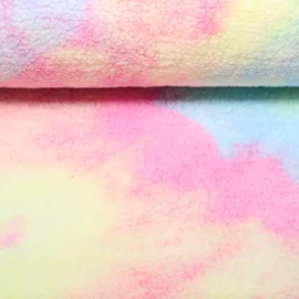 Teddyfleece Regenbogen Tie Dye Multicolor