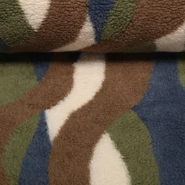 Teddyfleece Swirl Blau Multicolor