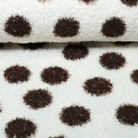 Teddystoff B-Trendy Große Punkte Braun