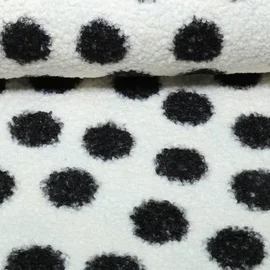 Teddystoff B-Trendy Große Punkte Schwarz