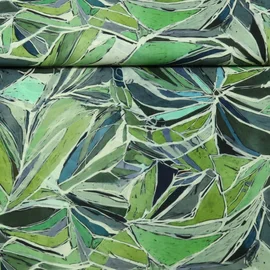 Tencel Leinen Blätter Grün