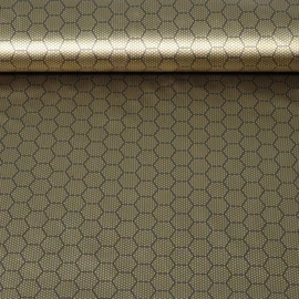 Thermo Futterstoff Waben Gold Schwarz