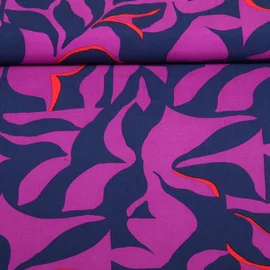 Viskose Blätter Lila EcoVero By Lenzing