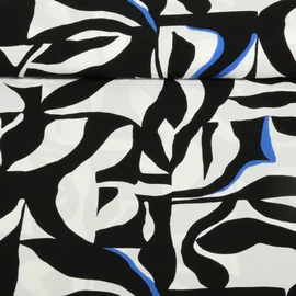 Viskose Blätter Schwarz  EcoVero By Lenzing