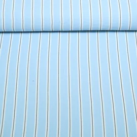 Viskose Crepe Streifen Hellblau
