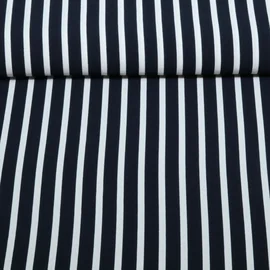 Viskose Crepe Streifen Navy