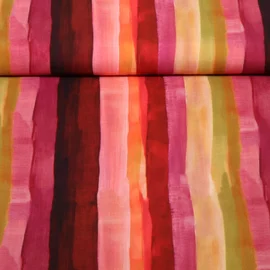 Viskose Digitaldruck Aquarellstreifen Bordeaux