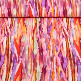 Viskose Gemalte Streifen Rosa