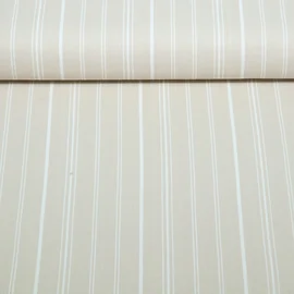 Viskose-Leinen Streifenmix Beige Weiß