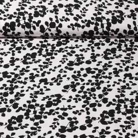 Viskose Popeline Blätterzweige Ecru