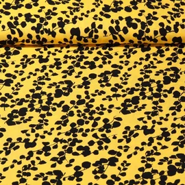 Viskose Popeline Blätterzweige Gelb