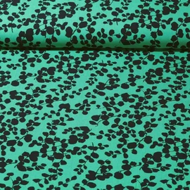 Viskose Popeline Blätterzweige Grün